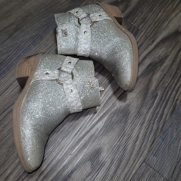 MICHAEL Michael Kors Avery Pamela Metallic Glitter Western Bootie Girls Size 12 - Picture 2 of 7